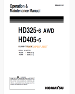 Komatsu HD325-6 AWD,HD405-6 DUMP TRUCK Operation and Maintenance Manual (EEAM010107)