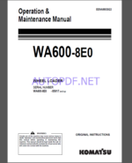 Komatsu WA600-8E0 WHEEL LOADER Operation Maintenance Manual(EEAM033922)