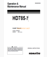 Komatsu HD785-7 DUMP TRUCK Operation and Maintenance Manual (EEAM025903)