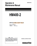 Komatsu HM400-2 DUMP TRUCK Operation and Maintenance Manual (EEAM027503)