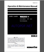 Komatsu WA500-6 WHEEL LOADER Operation Maintenance Manual(PEN00570-00)