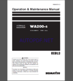 Komatsu WA200-5 WHEEL LOADER Operation Maintenance Manual(PEN00573-C3)