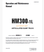 Komatsu HM300-1L DUMP TRUCK Operation and Maintenance Manual (CEAM015401)