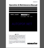 Komatsu WA500-8 WHEEL LOADER Operation Maintenance Manual(PEN01299-00)