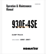 Komatsu 930E-4SE DUMP TRUCK Operation and Maintenance Manual (CEAM019403)