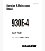 Komatsu 930E-4 DUMP TRUCK Operation and Maintenance Manual (CEAM019604)