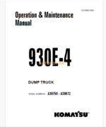 Komatsu 930E-4 DUMP TRUCK Operation and Maintenance Manual (CEAM021005)