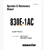 Komatsu 830E-1AC DUMP TRUCK Operation and Maintenance Manual (CEAM019302)