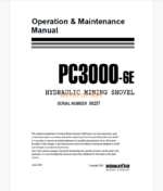 Komatsu PC3000-6E HYDRAULIC MINING SHOVEL Operation and Maintenance Manual (GZEAM06257)