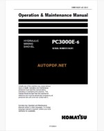 Komatsu PC3000E-6 HYDRAULIC MINING SHOVEL Operation and Maintenance Manual (GZEAM06291-0)