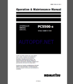 Komatsu PC5500-6 HYDRAULIC MINING SHOVEL Operation Maintenance Manual(GZEAM150102-0)