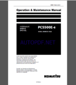 Komatsu PC5500E-6 HYDRAULIC MINING SHOVEL Operation Maintenance Manual(GZEAM15122-0)