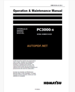 Komatsu PC3000-6 HYDRAULIC MINING SHOVEL Operation and Maintenance Manual(GZEAM06326-0)