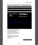 Komatsu PC5500-6 HYDRAULIC MINING SHOVEL Operation Maintenance Manual(GZEAM15162-0)