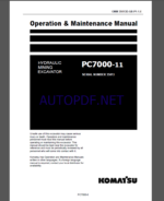 Komatsu PC7000-11 HYDRAULIC MINING SHOVEL Operation Maintenance Manual(GZEAM15162-0)