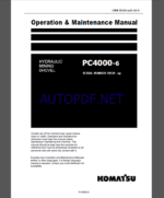 Komatsu PC4000-6 HYDRAULIC MINING SHOVEL Operation Maintenance Manual(GZEAM58120-1)