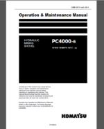 Komatsu PC4000-6 HYDRAULIC MINING SHOVEL Operation Maintenance Manual(GZEAM58133-0)