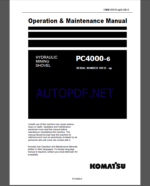 Komatsu PC4000-6 HYDRAULIC MINING SHOVEL Operation Maintenance Manual(GZEAM58135-0)