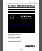 Komatsu PC4000-6 HYDRAULIC MINING SHOVEL Operation Maintenance Manual(GZEAM58136-0)