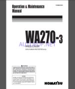 Komatsu WA270-3H WHEEL LOADER Operation Maintenance Manual(VEAM340300)