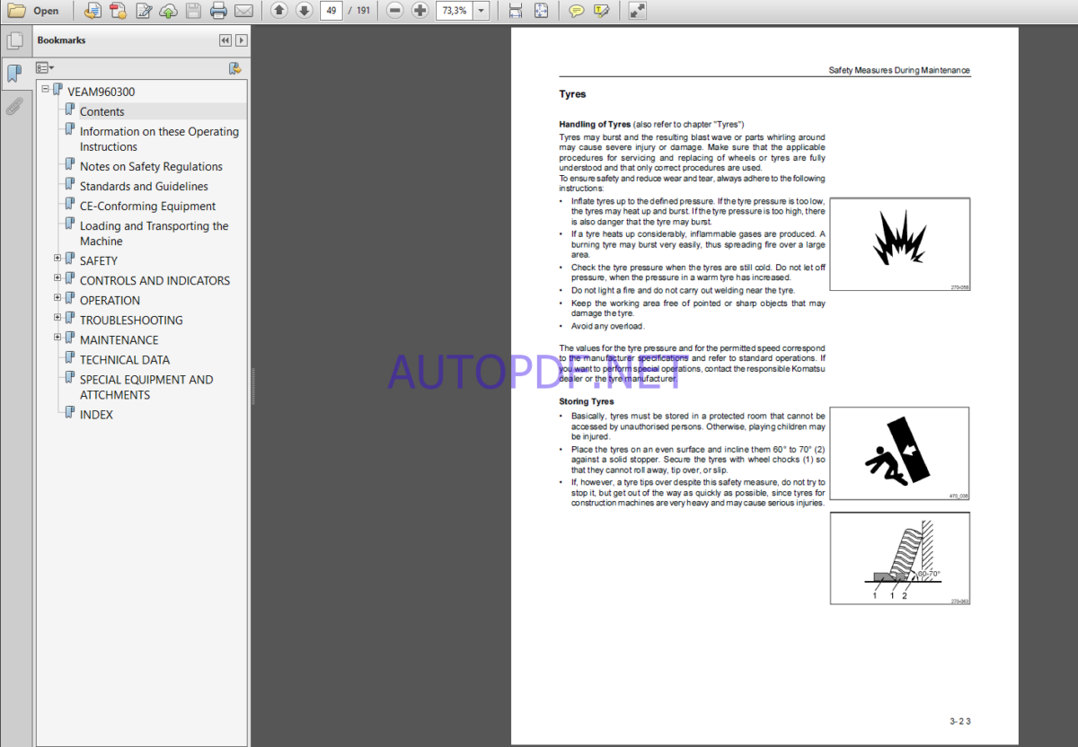 Komatsu WA85-3 WHEEL LOADER Operation Maintenance Manual(VEAM960300)