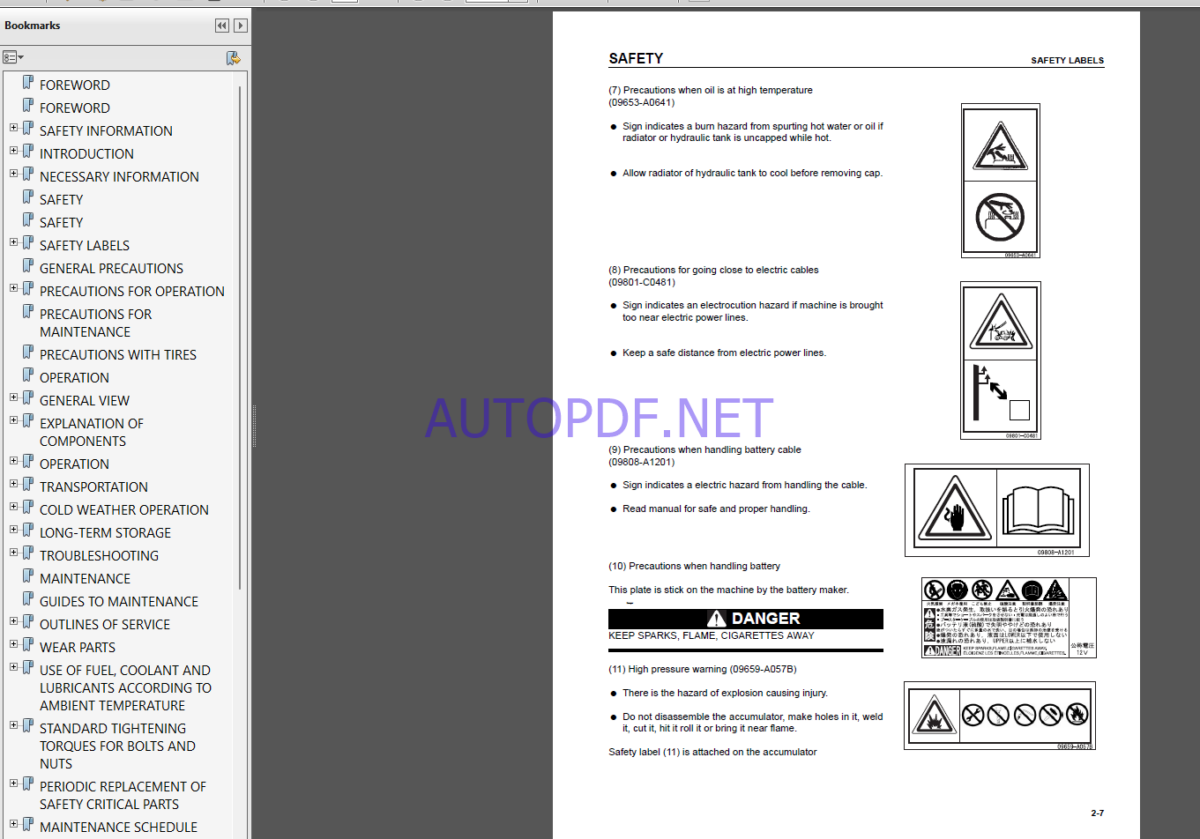 Komatsu WA700-3 WHEEL LOADER Operation Maintenance Manual(EEAM021902)