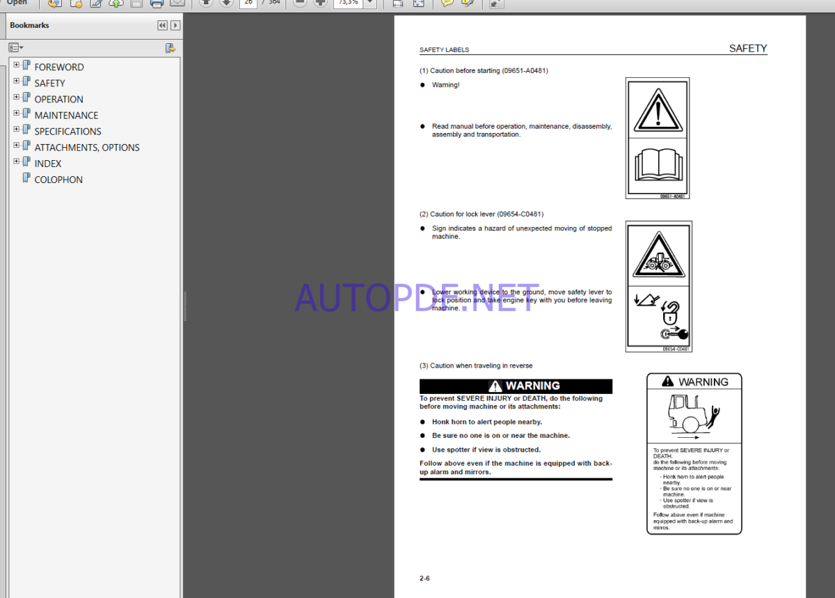 Komatsu WA1200-3 WHEEL LOADER Operation Maintenance Manual(EEAM027701)