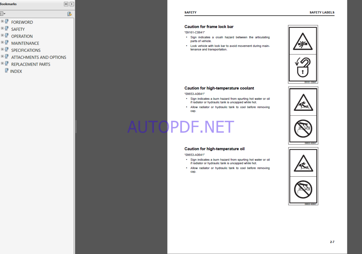 Komatsu WA600-8E0 WHEEL LOADER Operation Maintenance Manual(EEAM033920)