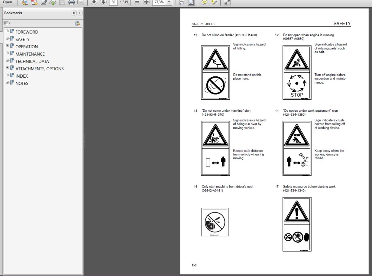 Komatsu WA320-5 WHEEL LOADER Operation Maintenance Manual(VEAM240100)