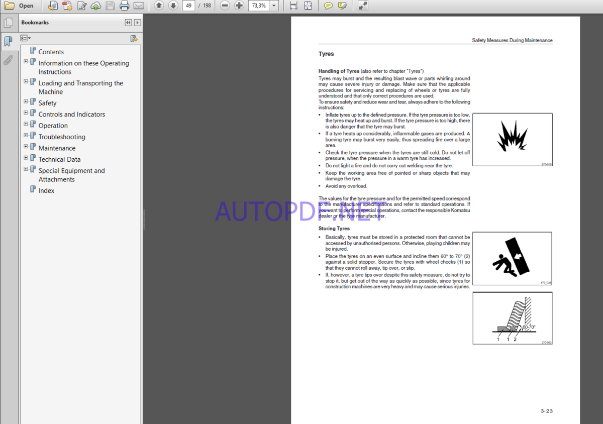 Komatsu WA95-3 WHEEL LOADER Operation Maintenance Manual(VEAM980500)