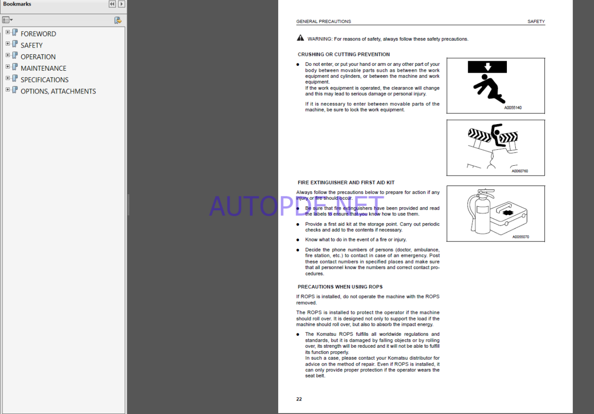 Komatsu WA800-3 WHEEL LOADER Operation Maintenance Manual(EEAM023101)