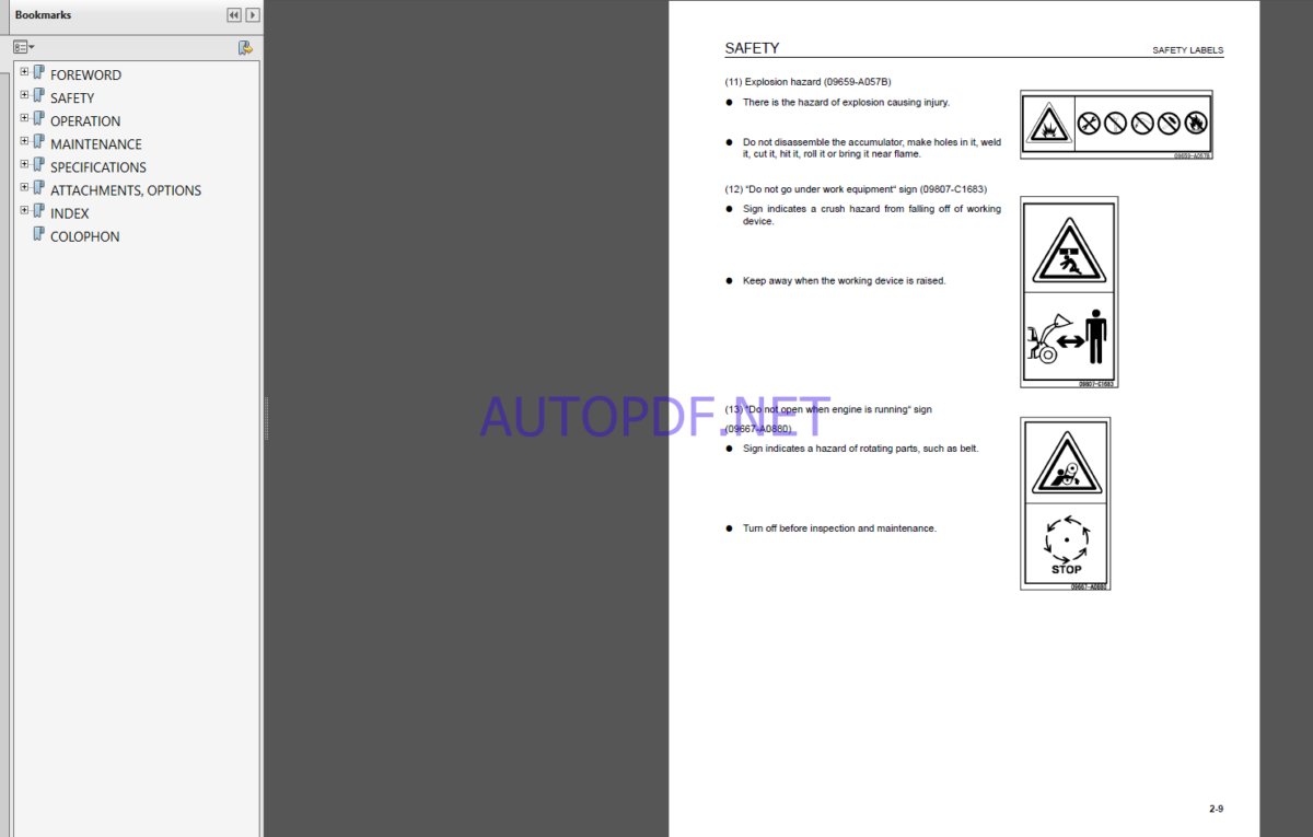 Komatsu WA1200-6 WHEEL LOADER Operation Maintenance Manual(EEAM031000)