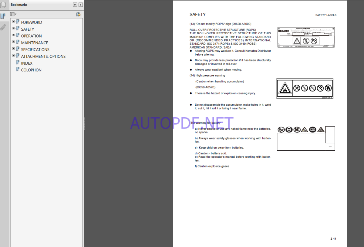 Komatsu WA800-3E0,WA900-3E0 WHEEL LOADER Operation Maintenance Manual(EEAM030003)