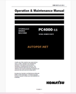 KOMATSU PC4000-11 HYDRAULIC EXCAVATOR Operation and Maintenance Manual(GZEAM8279-0)