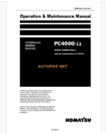 KOMATSU PC4000-11 HYDRAULIC EXCAVATOR Operation and Maintenance Manual(GZEAM08273-3)