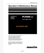 KOMATSU PC4000-11 HYDRAULIC EXCAVATOR Operation and Maintenance Manual(GZEAM8268-0)