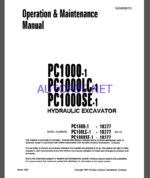 KOMATSU PC2000-11R HYDRAULIC EXCAVATOR Operation and Maintenance Manual(PEN02109-00)