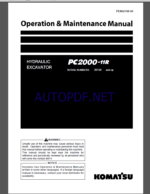 KOMATSU PC2000-11R HYDRAULIC EXCAVATOR Operation and Maintenance Manual(PEN02108-0)