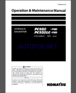 KOMATSU PC950 -11E0,PC950LC-11E0 HYDRAULIC EXCAVATOR Operation and Maintenance Manual(PEN02010-00)