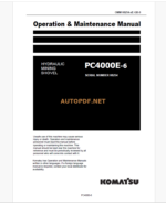 KOMATSU PC4000E-6 HYDRAULIC MINING SHOVEL Operation and Maintenance Manual (GZEAM08254-0)