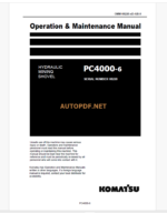 KOMATSU PC4000-6 HYDRAULIC MINING SHOVEL Operation and Maintenance Manual (GZEAM08220-0)