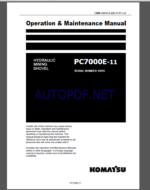 KOMATSU PC7000E-11 HYDRAULIC MINING SHOVEL Operation and Maintenance Manual(OMM 35016-E-EN-11-P1-1.0)