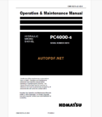 KOMATSU PC4000-6 HYDRAULIC MINING SHOVEL Operation and Maintenance Manual (GZEAM08210-0)