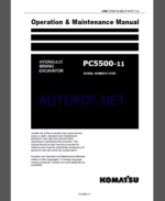 KOMATSU PC5500-11 HYDRAULIC MINING EXCAVATOR Operation and Maintenance Manual(OMM 15187-D-EN-11T4-P1-1.0)