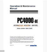 Komatsu PC4000-6E HYDRAULIC MINING SHOVEL Operation and Maintenance Manual (GZEAM08204)