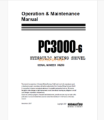 Komatsu PC3000-6 HYDRAULIC MINING SHOVEL Operation and Maintenance Manual (GZEAM06253)