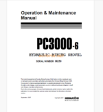 Komatsu PC3000-1E HYDRAULIC MINING SHOVEL Operation and Maintenance Manual (GZEAM06250)