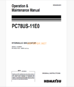 Komatsu PC78US-11E0 ESCAVADORA HIDRAULICA Operation and Maintenance Manual (EENAM04051)