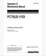 Komatsu PC78US-11E0 ESCAVADORA HIDRAULICA Operation and Maintenance Manual (EENAM04050)