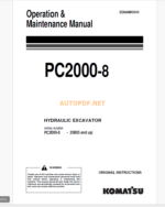 Komatsu PC2000-8 HYDRAULIC EXCAVATOR Operation and Maintenance Manual (EENAM03810_PC2000-8)